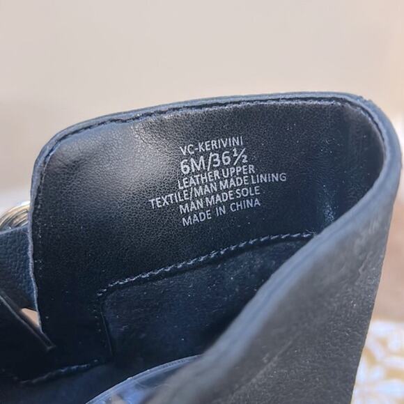 NWT Vince Camuto black nubuck leather Kerivini buckle detail boots - Picture 13 of 15